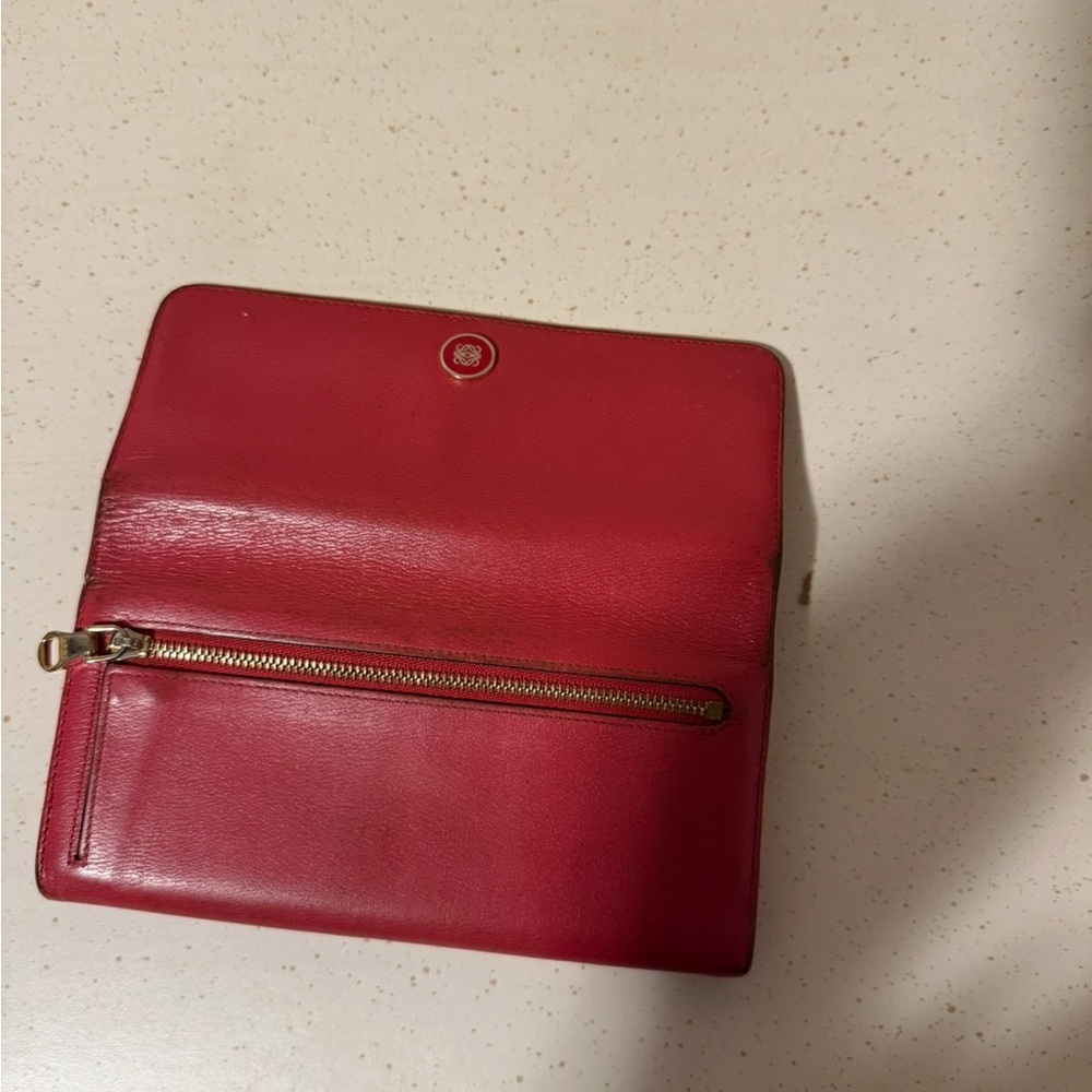 Loewe Cherry Red Leather Wallet - Picture 10 of 15